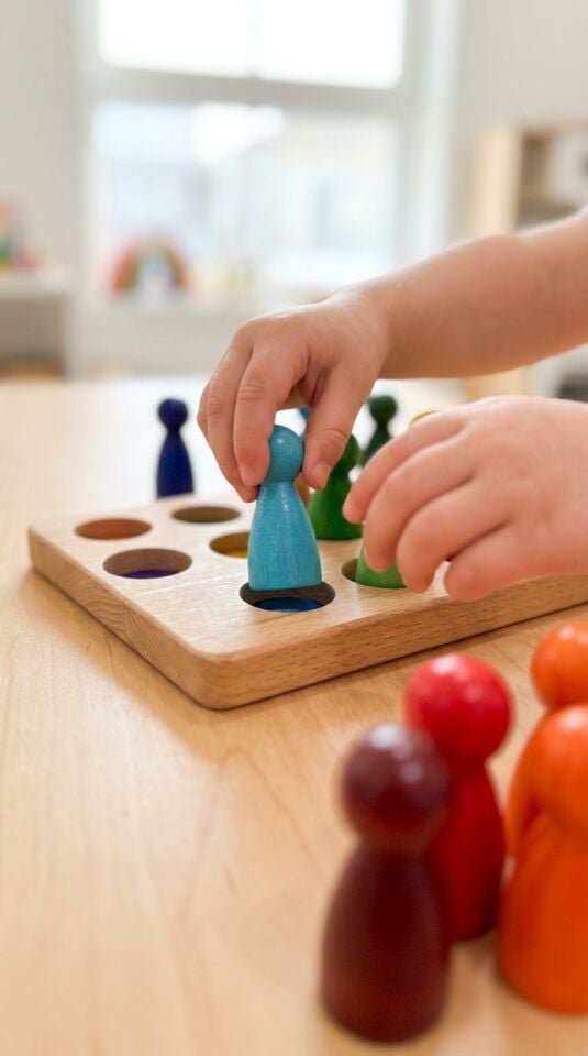 Ahşap Peg Bebek ve Eşleştirme Seti