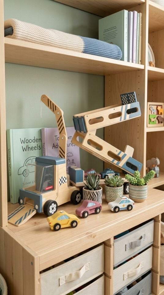 Woody Roll & Race Ahşap Araba Taşıyıcı