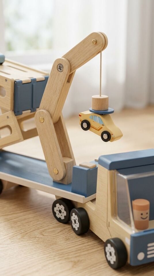 Woody Roll & Race Ahşap Araba Taşıyıcı
