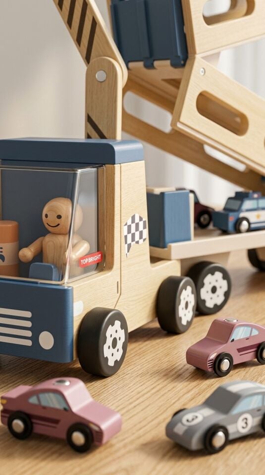 Woody Roll & Race Ahşap Araba Taşıyıcı