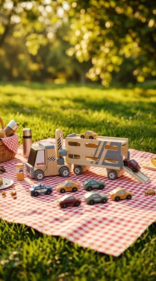 Woody Roll & Race Ahşap Araba Taşıyıcı