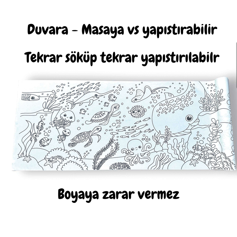 Yapışkanlı Boyama Rulosu Sea World 200x30cm