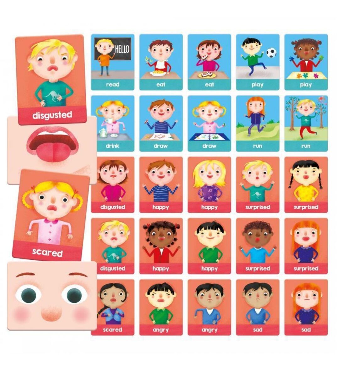 Montessori Flash Kartları Duygular ve Eylemler 1